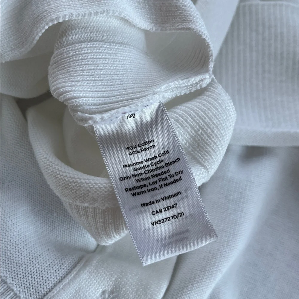 Talbots White Button Down Cardigan Sz S